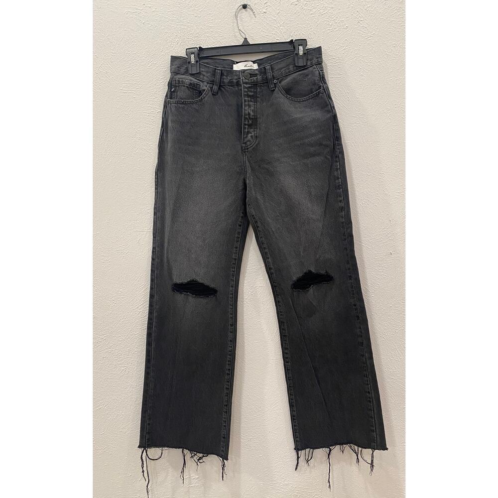 KanCan Montana Black Distressed Wide Leg Jeans